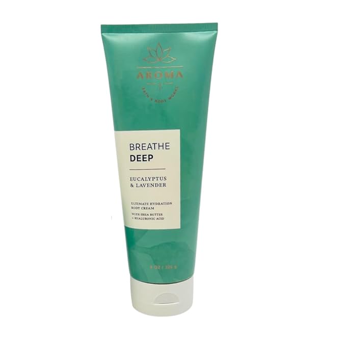 Bath & Body Works Aromatherapy Breathe Deep Eucalyptus & Lavender Gift Set with a Red Bow for Holidays & Gifts – Essential Oil Mist & Body Cream