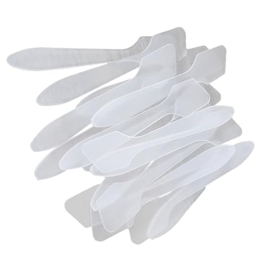 Healifty 50pcs Makeup Spatula Tool Scoop Beauty Tools Makeup Spoons Transparent Spatula Facial Cream Spatula Cosmetic Spatula Smooth Waxing Spatulas makeup tools Household items Disposable