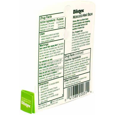 Blistex Medicated Mint Balm SPF 15 0.15 oz (Pack of 12)