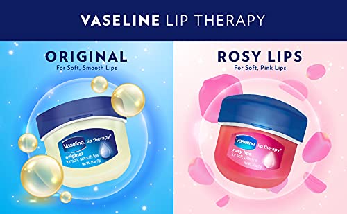 Vaseline Lip Therapy Lip Balm Mini, Rosy Lips | Lip Repair in a Container for Cracked, Dry Lip | Travel Size 0.25 oz (Pack of 4)