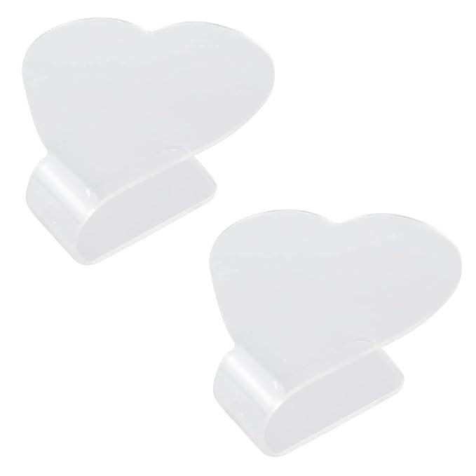 Acrylic Hand Makeup Mixing Palette Hand Held Heart-Shaped Palette for Cosmetic Foundation Eyeshadow Nail Art-2pcs