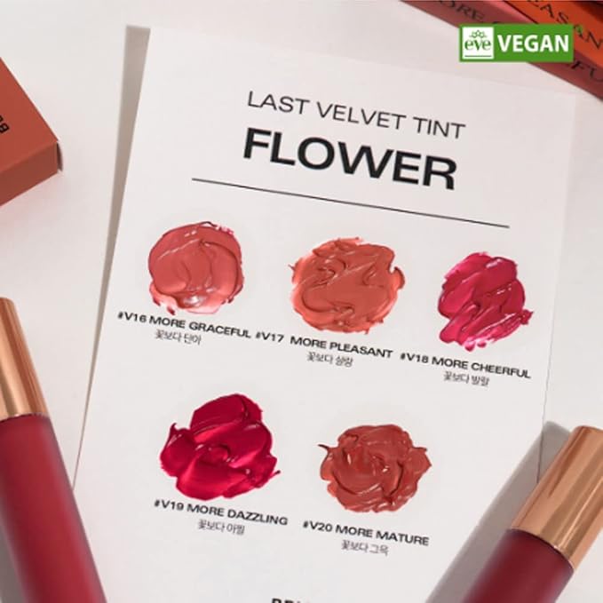 BBIA Last Velvet Tint - Soft & Creamy Matte Finish Lip Stain, Blur Effect with Velvety Texture, Long-Lasting, High Pigment, Lightweight, Non-Drying, Vegan, Korean Lip Makeup (V16 MORE GRACEFUL)