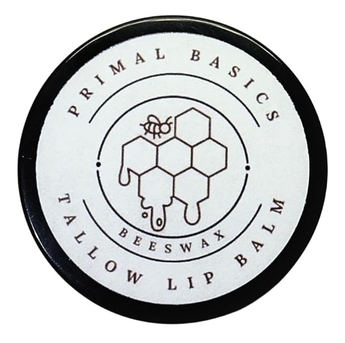 100% Grass Fed Grass Finished Beef Tallow and Beeswax Lip Balm, Face Moisturizer, Body Balm, for Oily, Dry, Sensitive Skin, USA Made