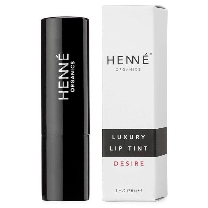 Henné Organics Luxury Lip Tint - Moisturizing, Sheer Natural Color - Desire (Red)