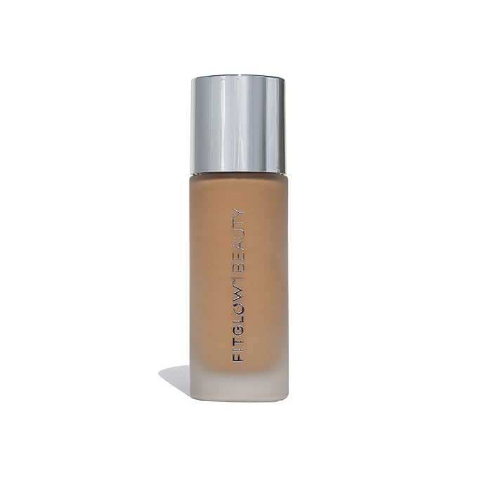 Fitglow Beauty - Natural Foundation+ Photo-Filtering Foundation | Vegan, Woman-Owned Clean Beauty (F4.7 - Tan Warm, Golden Undertones)