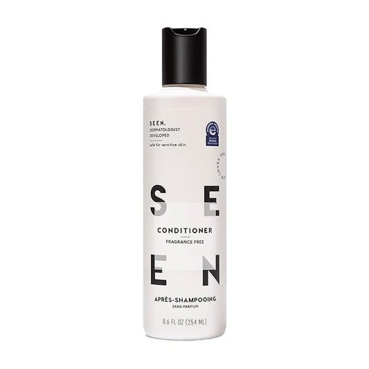 SEEN Conditioner, Fragrance Free - Non-Comedogenic & Sulfate-Free Hair Conditioner- Dermatologist-Developed - Safe for Sensitive, Eczema & Acne Prone Skin