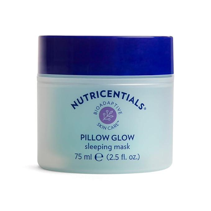 NuSkin NUTRICENTIALS Pillow Glow Sleeping Mask | Overnight Hydration | Bioadaptive Botanical Complex | Red Algae | Apple Extract | Deep Sea Water | Skin Glowing & Pore Minimizing | 2.5 Fl Oz | 1 Pack