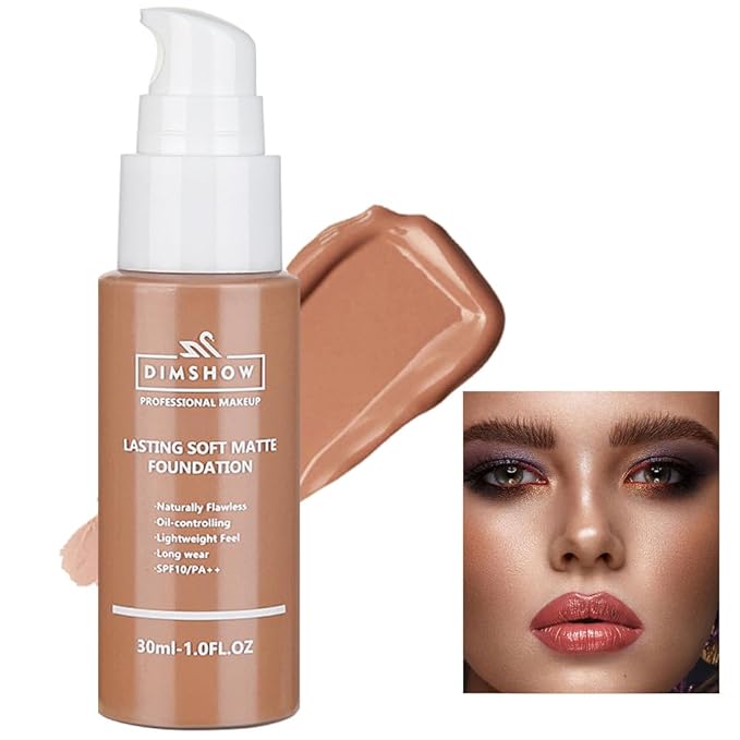 Flawless Matte Liquid Foundation Makeup, Vegan & Cruelty-Free, Liquid Oil-Free Foundation Face Makeup for Combination & Oily Skin, Longwear Medium-Full Coverage (12, 30ml)