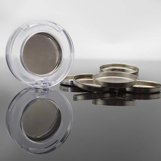 50 Pcs 26mm Empty Round Metal Tin Palette Pans Cosmetic Eyeshadow Blush Organizer for Magnets Cosmetic Palettes