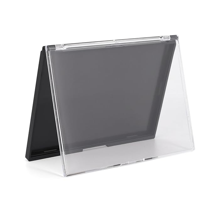 AJLTPA Magnetic Makeup Palette with Clear Top, Empty Eyeshadow Pan Dispensing Storage Box with 40Pcs Adhesive Metal Stickers for DIY Cosmetics Lipstick Blush Powder(Medium Palette - 5.7"x4.3")