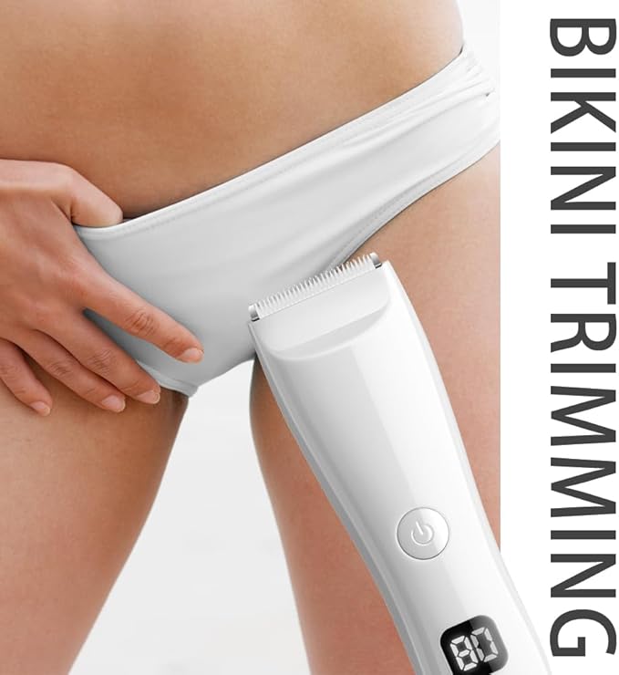 Bikini Trimmer for Women, Electric Razors for Pubic Legs Body Hair, Face Shaver Hair Trimmer Wet/Dry Body Shaver Groomer Replaceable Ceramic Blade Heads Waterproof Hair Removal, Gifts for Women