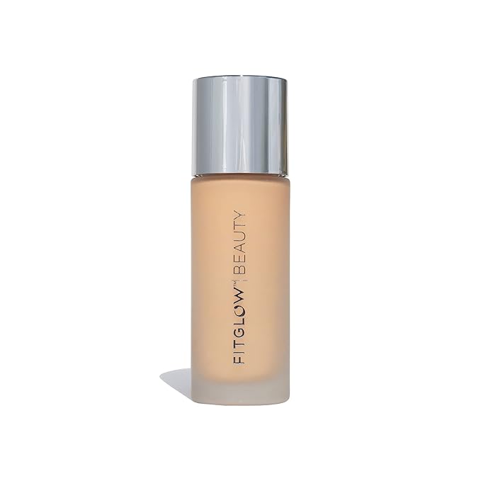 Fitglow Beauty - Natural Foundation+ Photo-Filtering Foundation | Vegan, Woman-Owned Clean Beauty (F2.7 - Golden Light Medium)