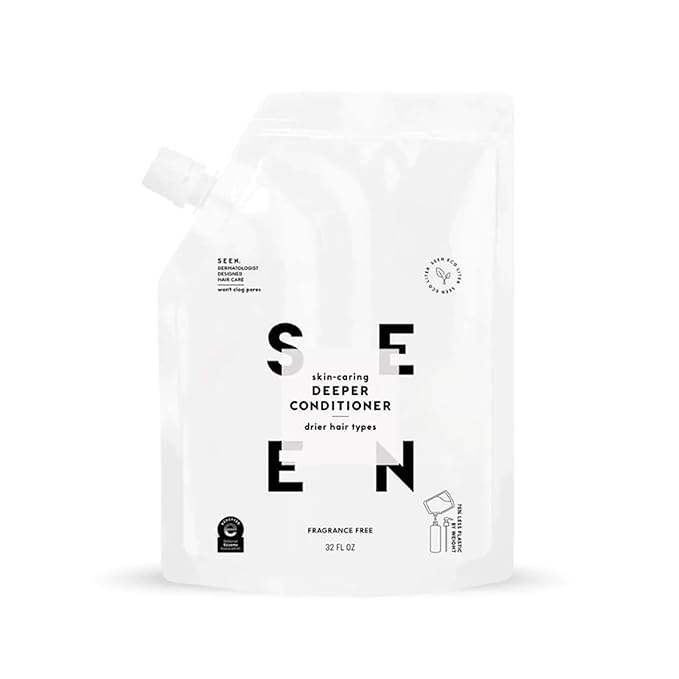 SEEN Deeper Conditioner Eco-Refill, Fragrance Free - Non-Comedogenic & Sulfate-Free Hair Conditioner- Dermatologist-Developed - Safe for Sensitive & Acne Prone Skin