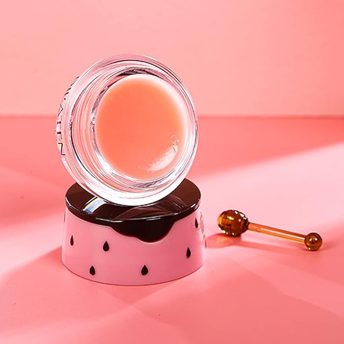 Honey Lip Balm Pot, Propolis Lip Mask, Strawberry Hydrating Propolis Lip Sleeping Mask, Prevent Dry&Cracked, Lip Repair Nourishes the Lip Skin (Honey & Strawberry)