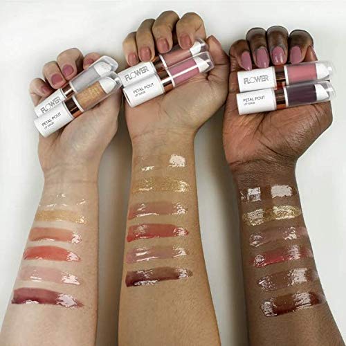 FLOWER BEAUTY By Drew Barrymore Petal Pout Lip Mask - Hydrating + Moisturizes Lips - Mango + Cocoa Butter - Lip Tint - Natural Color + Semi-Glossy Finish (Sangria)