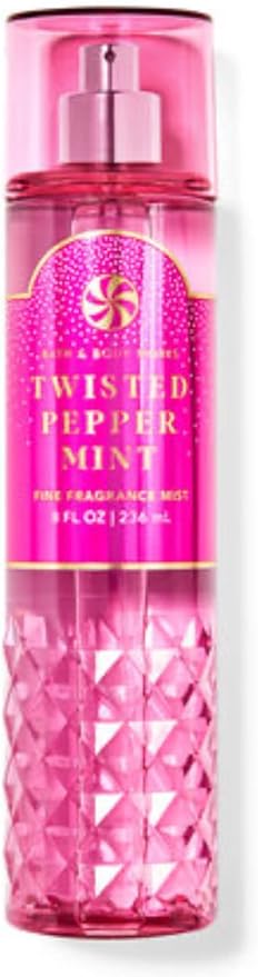 Bath & Body Works - 3 Piece Bundle - Spray - Body Cream - Shower Gel - Full Size and Gift Bag HELLO GORGEOUS (Twisted Peppermint)