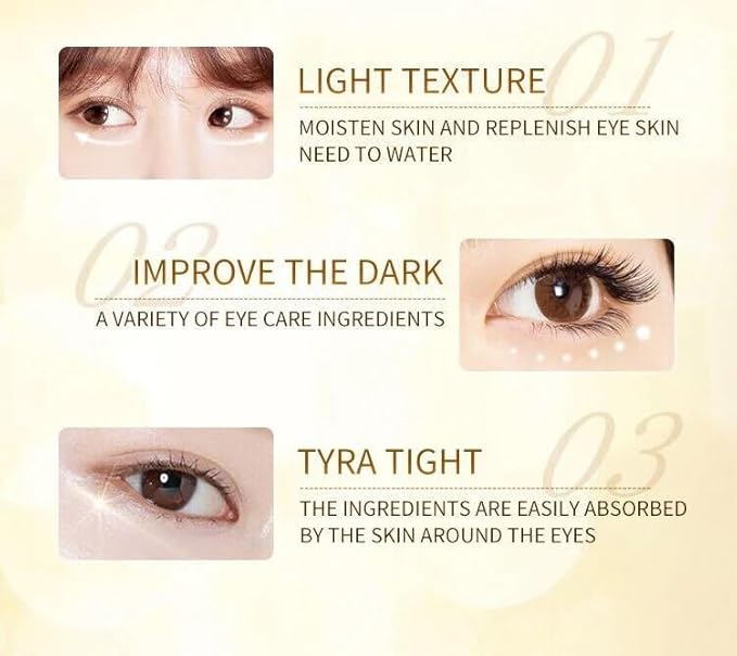 24K Gold Eye Cream For Deep Hydrating, Anti-Aging Gold Eye Cream For Dark Circles And Puffiness,Moisturizing Lightenex Gold Cream Lifting Eye SENANA (1 PACK)