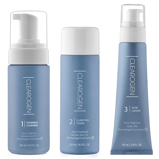 Acne Treatment Kit, Acne Kit, Skin Care Acne, Acne Skin Care Set, Natural Anti-DHT Deluxe Set Sensitive Skin 3-Piece Set, 2-Month Supply