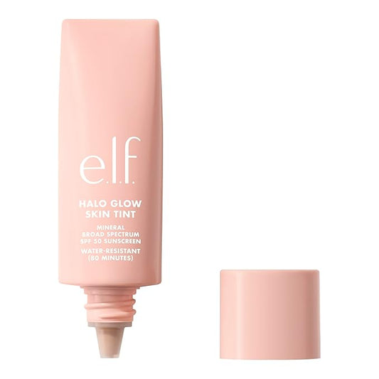 e.l.f. Halo Glow Skin Tint SPF 50, Tinted Moisturizer For Light, Buildable Coverage, Creates A Natural Glow, Vegan & Cruelty-Free, 10 Tan Neutral