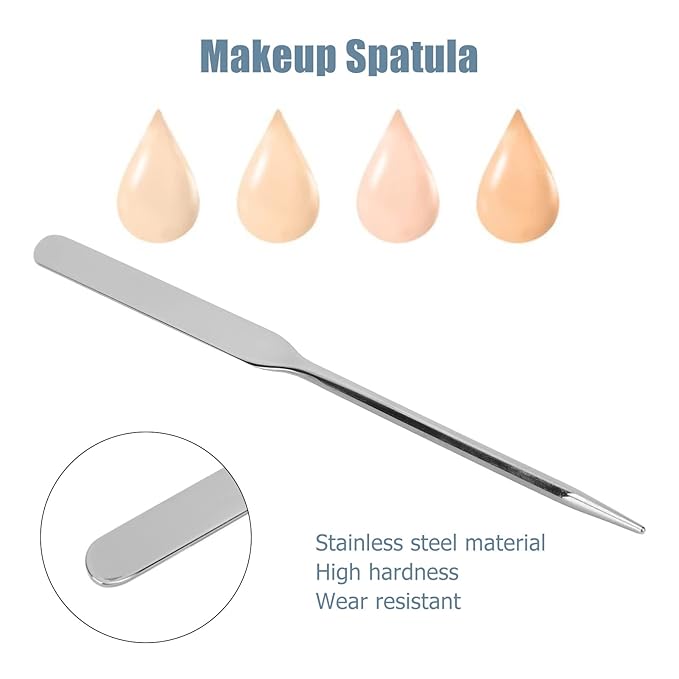 Stainless Steel Makeup Spatula, Liquid Foundation Spatula Stainless Steel Ergonomic Nail Art Stirring Tool Makeup Artist Makeup Tool