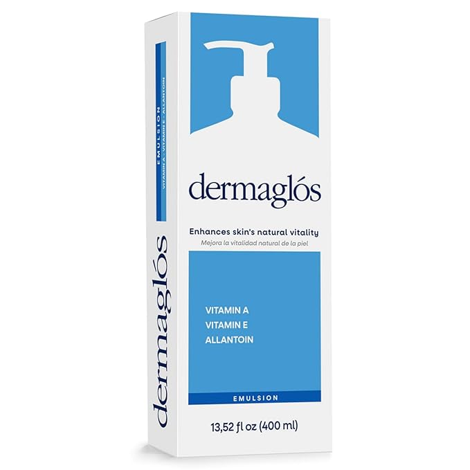 Dermaglos Moisturizing Body Lotion for Dry Skin with Extra Vitamin A, Vitamin E & Allantoin | Regenerating Lightweight Moisturizer for Stretch Marks, Tattoos Aftercare, Scars & Wrinkles | 13.52 Fl Oz