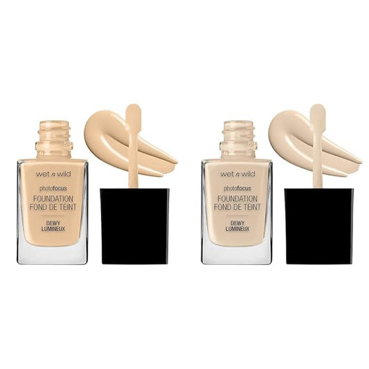 wet n wild Photo Focus Dewy Liquid Foundation Makeup Soft Beige and Soft Ivory