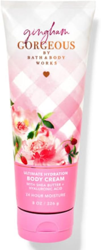 Bath & Body Works - 3 Piece Bundle - Spray - Body Cream - Shower Gel - Full Size and Gift Bag HELLO GORGEOUS (Gingham Gorgeous)