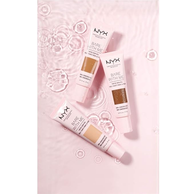 NYX PROFESSIONAL MAKEUP Bare With Me Tinted Skin Veil, Lightweight BB Cream - Nutmeg Sienna