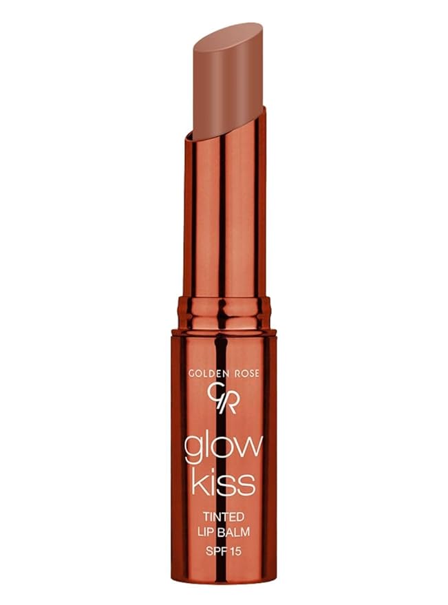 Golden Rose Cosmetics Glow Kiss Tinted Lip Balm with SPF15, Vegan Formula (Choco Cake)