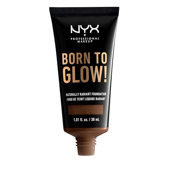 NYX PROFESSIONAL MAKEUP Born To Glow Naturally Radiant Foundation, Medium Coverage - Deep