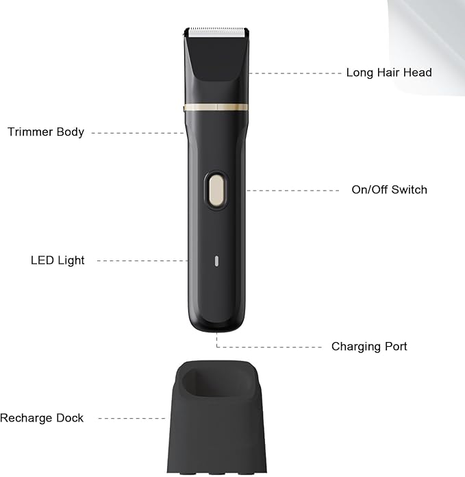 ele ELEOPTION Electric Razors for Women 5-in-1 Waterproof Wet Dry Electric Shaver with USB Charge Dock, Legs Hair Remover, Body Shaver for Beard Bikini Trimmer for Women Black