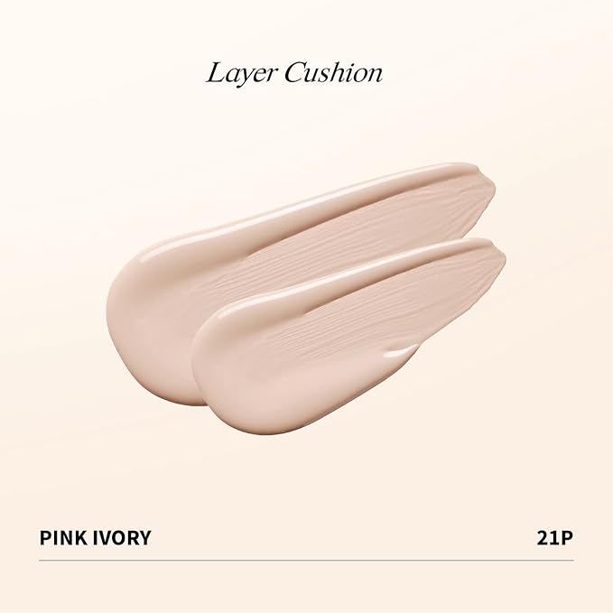 Heart Percent Dote on Mood Layer Cushion SPF 50+/PA+++ with Refill, Satin Glow Silky Flawless Finish Full Coverage Advanced Skincare Foundation (#21P)