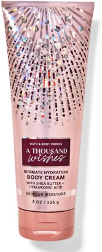 Bath & Body Works - 3 Piece Bundle - Spray - Body Cream - Shower Gel - Full Size and Gift Bag HELLO GORGEOUS (A Thousand Wishes)