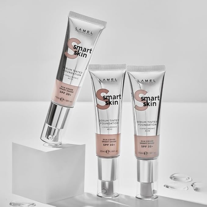 Lamel- Smart Skin Serum Tinted Foundation - 405 Latte | Smoothens skin | Weightless texture| Blurs pores | All-day wear | 35ml