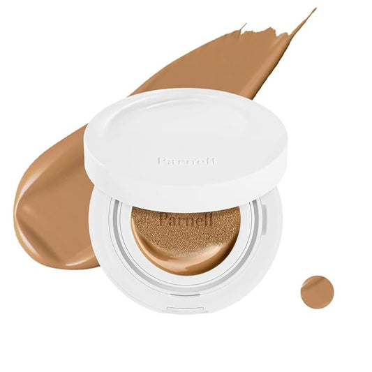 Parnell Cicamanu Serum Cushion - Moisturizing Foundation for Soothing, Coverage, Glass Skin and Lightweight for Sensitive and Dry Skin Pearl Skin (0.52 Fl Oz) (37N Truffle)