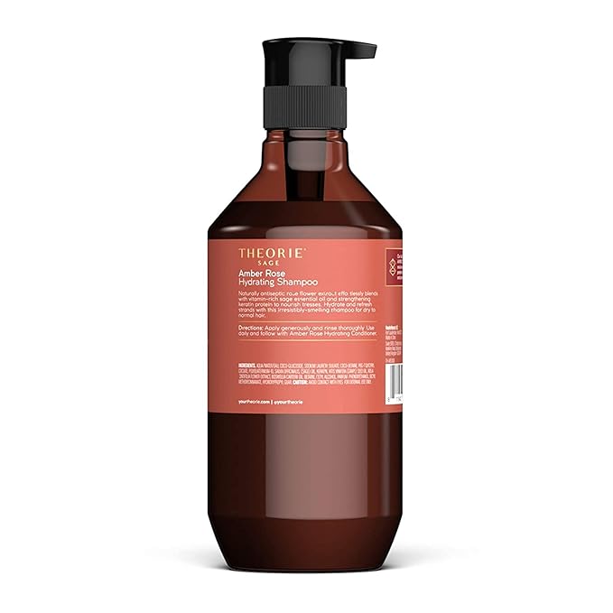 Theorie Amber Rose Hydrating Shampoo- Refresh & Hydrate, Irresistible Scent of Rose, Jasmine & Amber, Suited for All Hair Types-Color & Keratin Treated Hair, 400ML