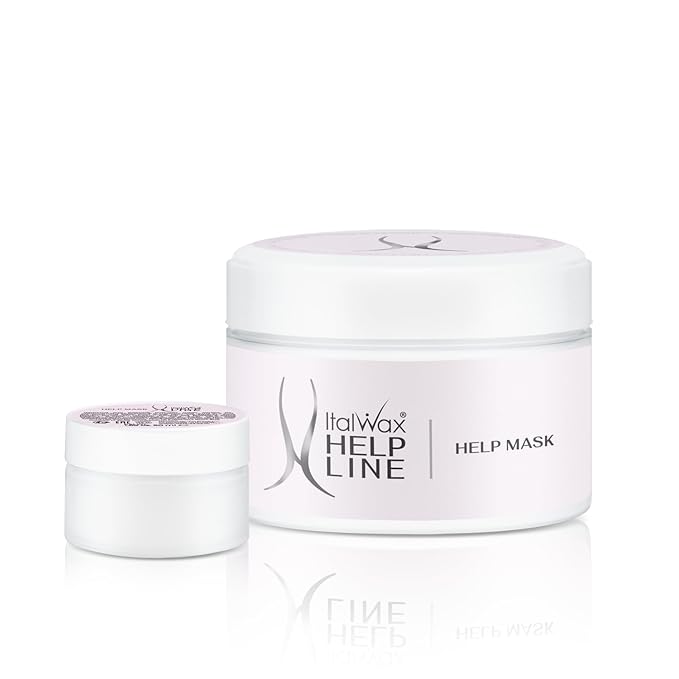 Italwax Help Line Help Mask – 1.69 oz (50g) Leave-In Soothing Mask with Tea Tree Oil and Calamine – Calms and Protects Sensitive Skin After Waxing – For Professional and Home Use