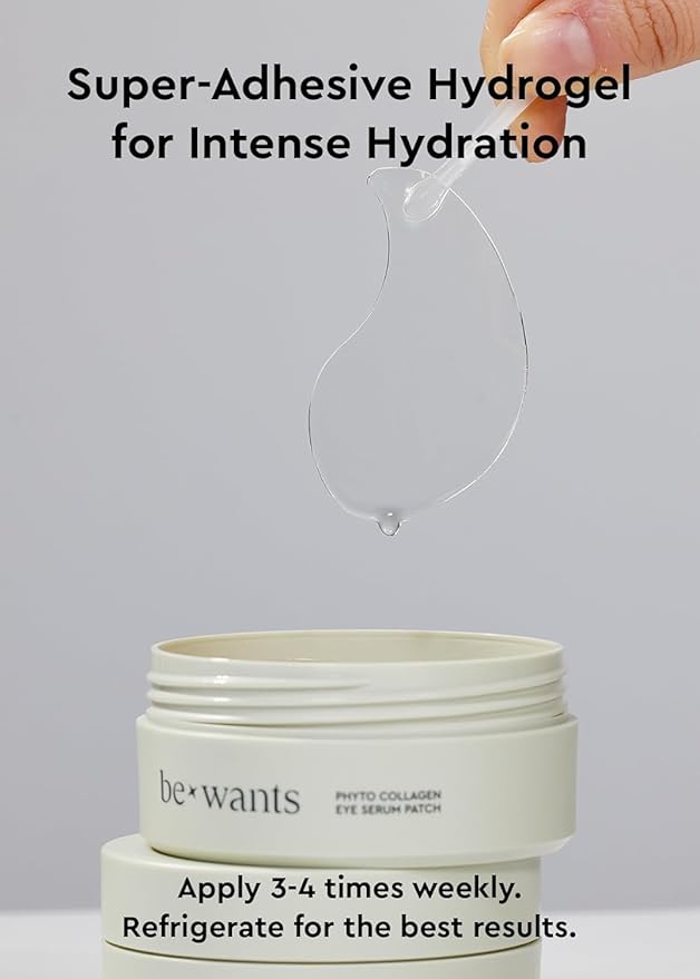 Bewants under eye patches for puffy eyes, Korean under eye mask with vegan collagen and 71.9% bamboo water, patches for dark circles and Cooling, 60 pieces