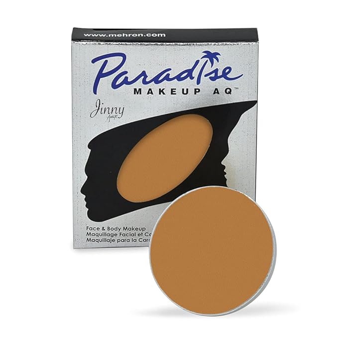 Mehron Makeup Paradise Makeup AQ Refill Size | Stage & Screen, Face & Body Painting, Beauty, Cosplay, Halloween | Water Activated Face Paint, Body Paint, Cosplay Makeup .25 oz (7 ml) (LIGHT BROWN)