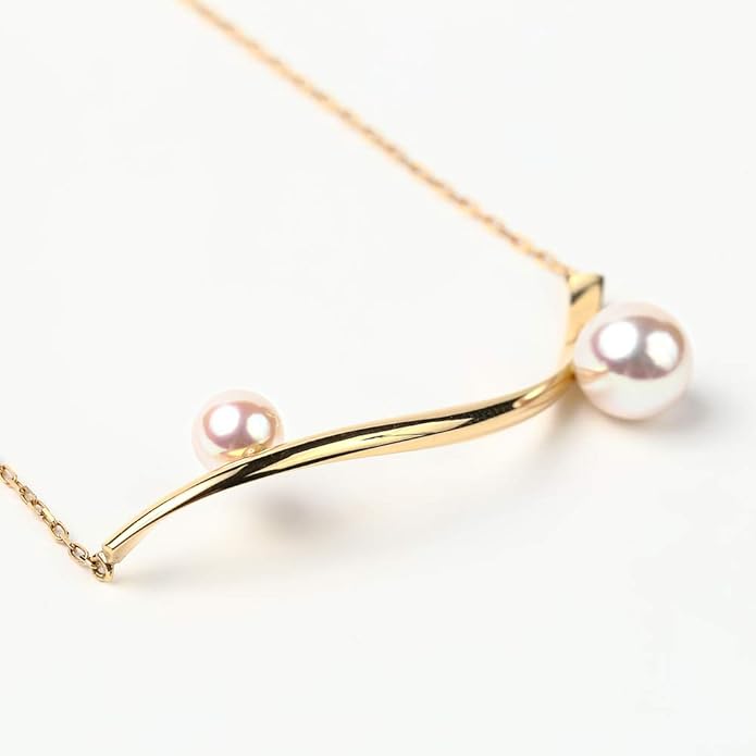 Japanese 4.5-6.0mm Akoya Cultured Pearl Pendant Necklace for Women with 18K Yellow Gold | Stylish Design Excellent Gift | Pearl Necklace