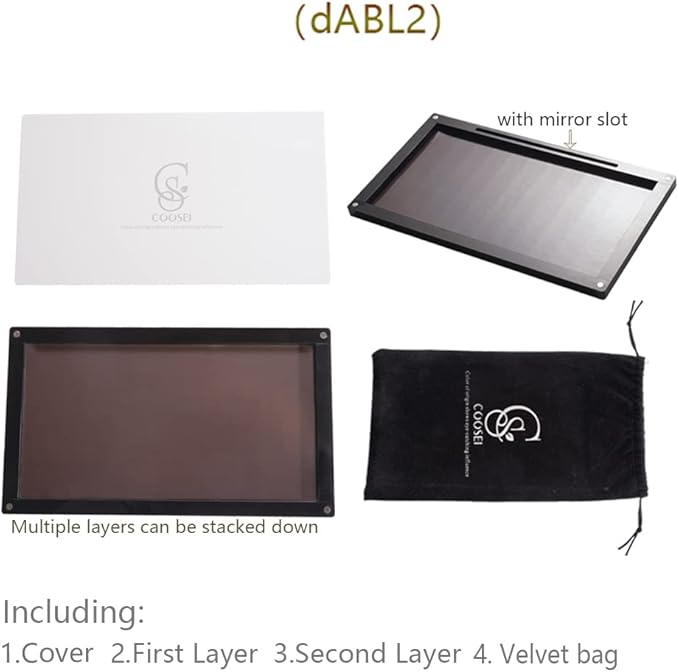 Arcylic Empty Magnetic Eyeshadow Palette Makeup Palette with Mirror stackable Makeup magnetic palette empty 2 layers overlap (dABL2) with a bag of metal sticker
