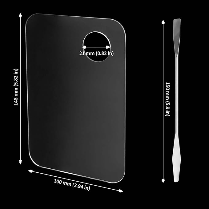 6 PCS Acrylic Makeup Palette, Clear Makeup Palette Mixer with Spatula, Makeup Palette Mixer Tray for Painting, Makeup and Art Craft