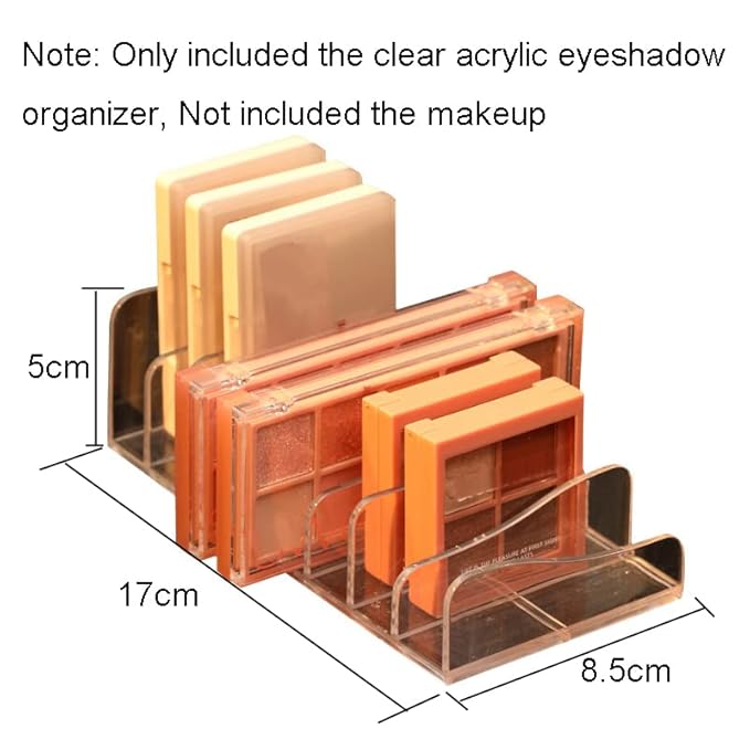 1 Piece 8-Section Acrylic Eyeshadow Organizer Cosmetic Makeup Palette Organizer Divided Makeup Organizer Eyeshadow Contour Blush Holder for Eyeshadow Palettes Blush Face Powder, Clear