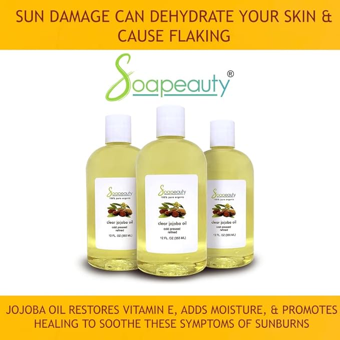 Soapeauty Clear Jojoba Oil | 100% Pure & Natural | Refined, Cold Pressed, Hexane Free | Moisturizing Oil for Skin, Face, Hair & Nails | 4 fl oz