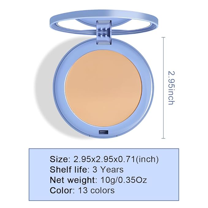 evpct Kaely Oil Control Pressed Face Powder, Get Smooth Flawless Fine Lines and Lightweight Finishing Foundation, Control Shine Long Lasting Waterproof Face Setting Powder Cosmetic, 03 Pure Beige