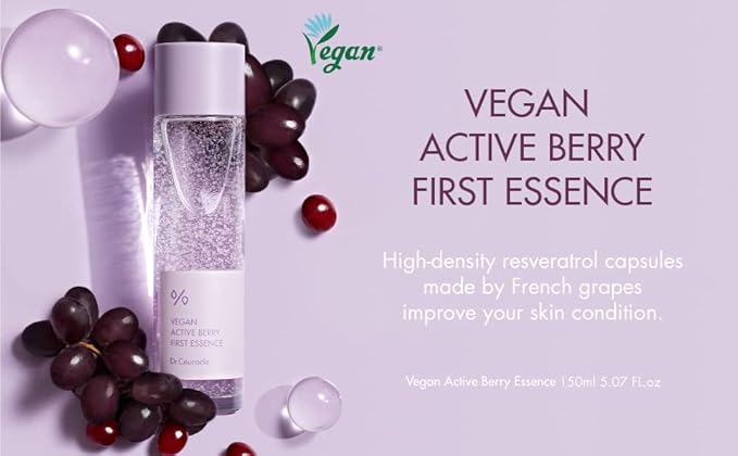 leegeehaam Dr.Ceuracle Vegan Active Berry First Essence - Antioxidant Hydrating Serum with Resveratrol Capsules for Rejuvenation (150ml / 5.07 fl. oz.)