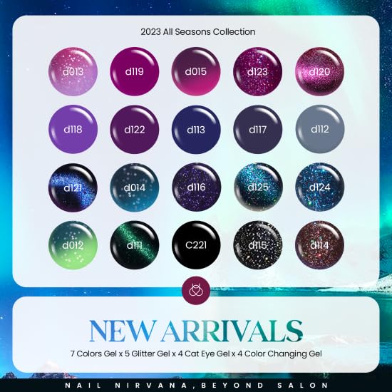 Beetles Cat Eye Gel Polish Set - 24Pcs 20 Colors Glitter Dark Color Changing Gel Nail Polish Kit with Base Gel Glossy Matte Top Coat Soak off UV DIY Nail Art Salon Ombre Black Nails Gift