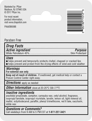 ChapStick Classic Strawberry Lip Balm Tube, Lip Care and Lip Moisturizer - 0.15 Oz