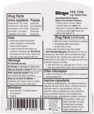 Blistex 5 Star Lip Protct Size .15oz, 3 pack