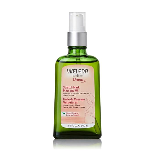 Weleda Stretch Mark Pregnancy Massage Oil, 3.4 Fluid Ounce, Plant Rich Oil with Vitamin E, Sweet Almond, Jojoba and Arnica Oils